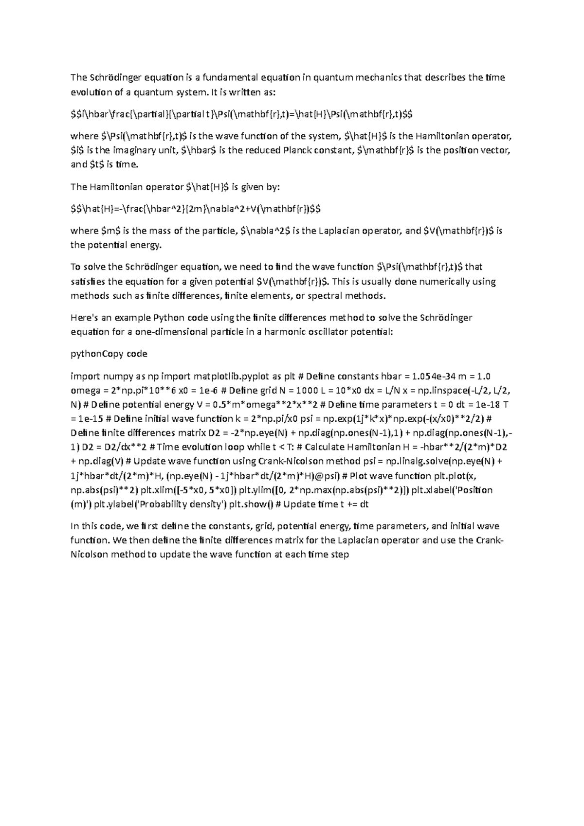 Shrodinger equation - sdfsdgffdg - The Schrödinger equation is a ...