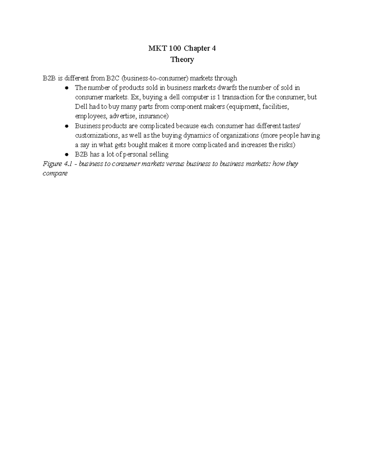 MKT 100- Ch.4 Theory - lecture/textbook notes chapter 4 - MKT 100 ...