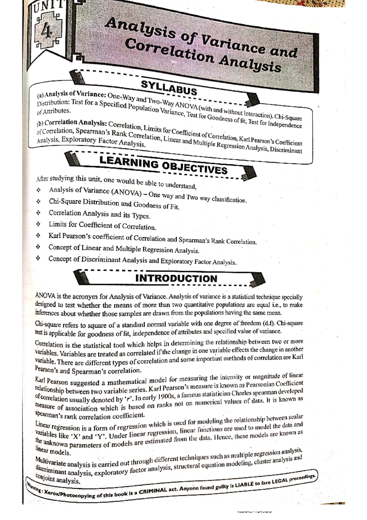 Unit 4 - About Mba subject - Analysis Correlation riance and Analysis ...