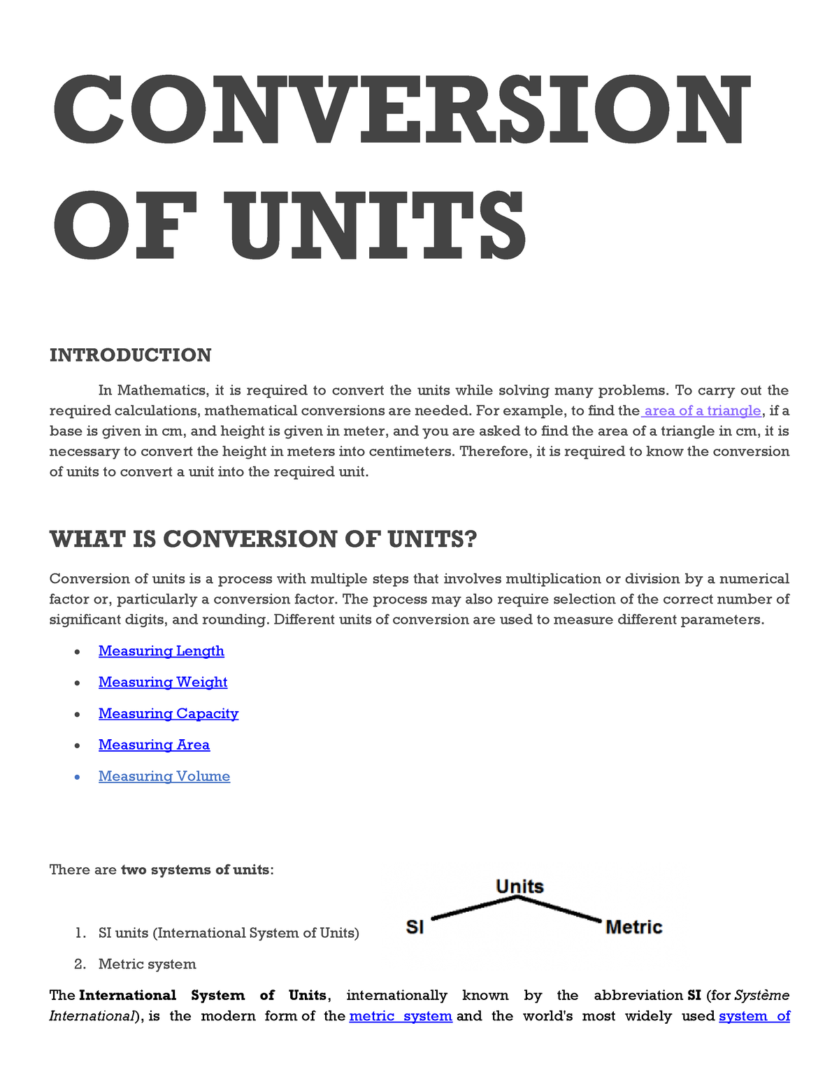 Conversion OF Units - Thermodynamics - CONVERSION OF UNITS INTRODUCTION ...