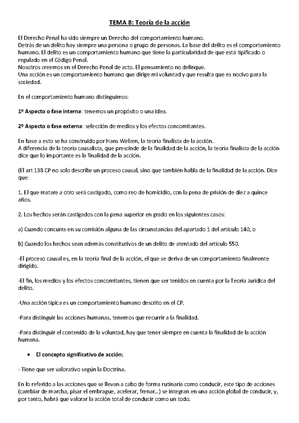 Apuntes Derecho Penal. Parte General - Tema 8 - TEMA 8: De La El ...