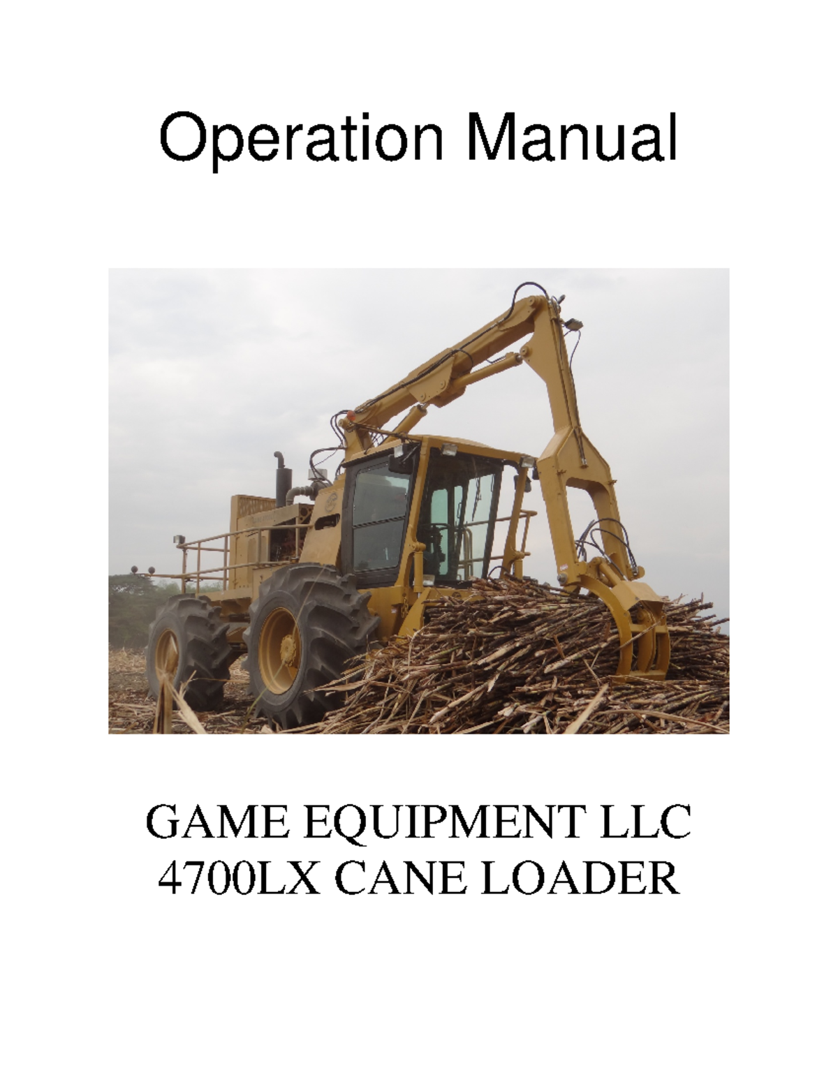 4700LX Operator's Manual 1st machine MATT Final Operation Manual