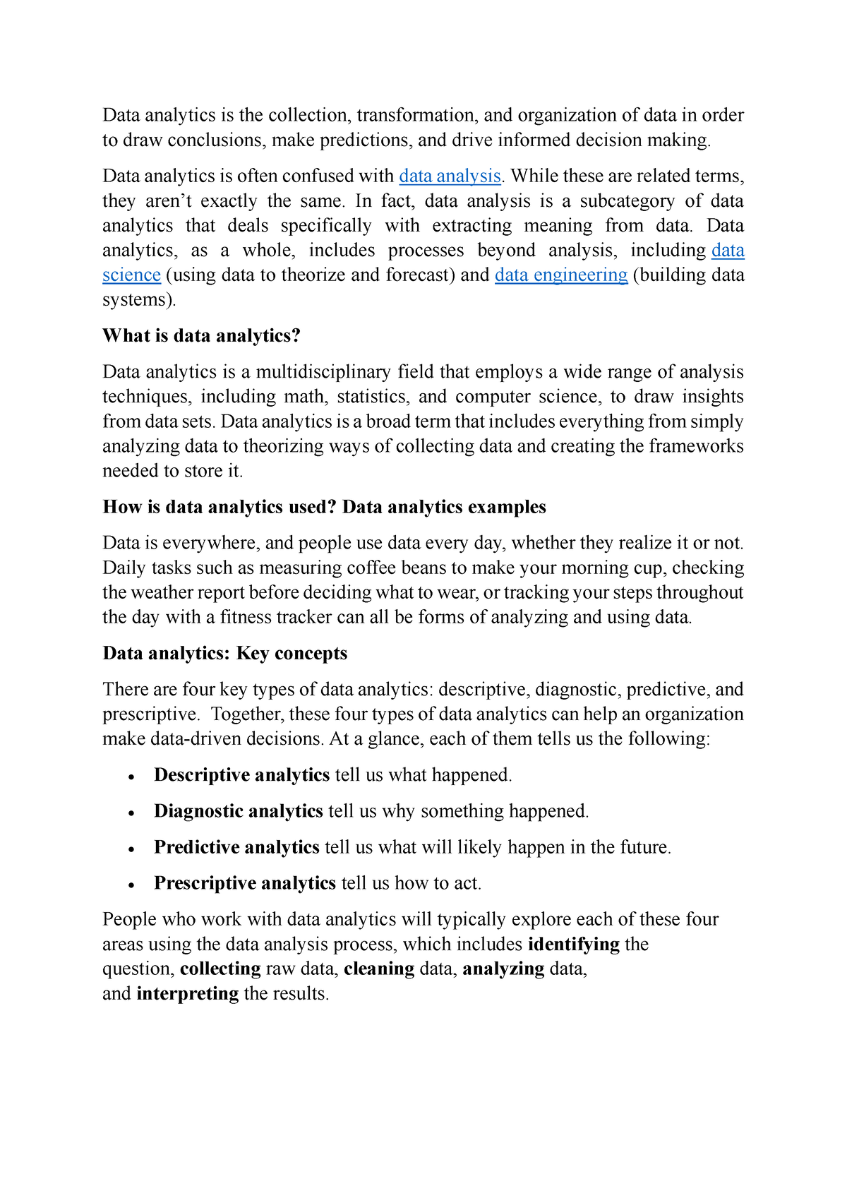 data analytics assignments