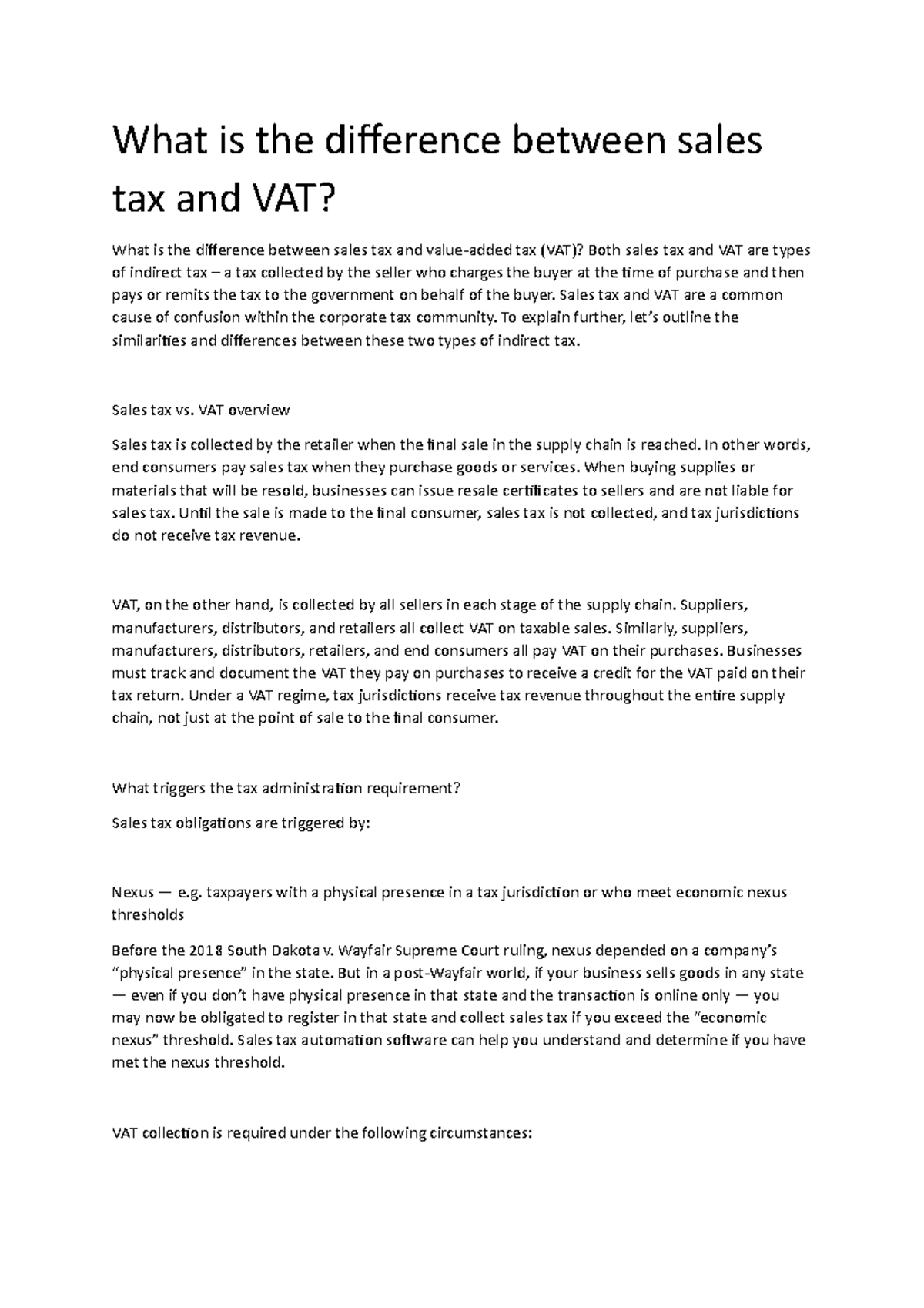 What Is The Difference Between Sales Tax And VAT - What Is The ...