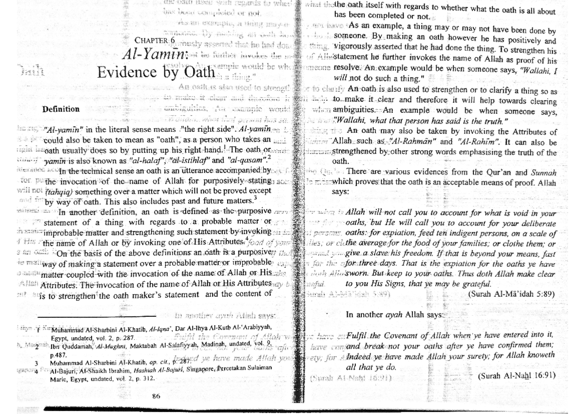Al Yamin - Evidence and Procedure in Shariah Court - Studocu