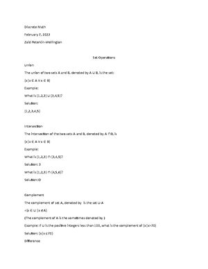 Discrete Structures Quiz 1-2 Answers - CS 381 - Discrete Structures ...