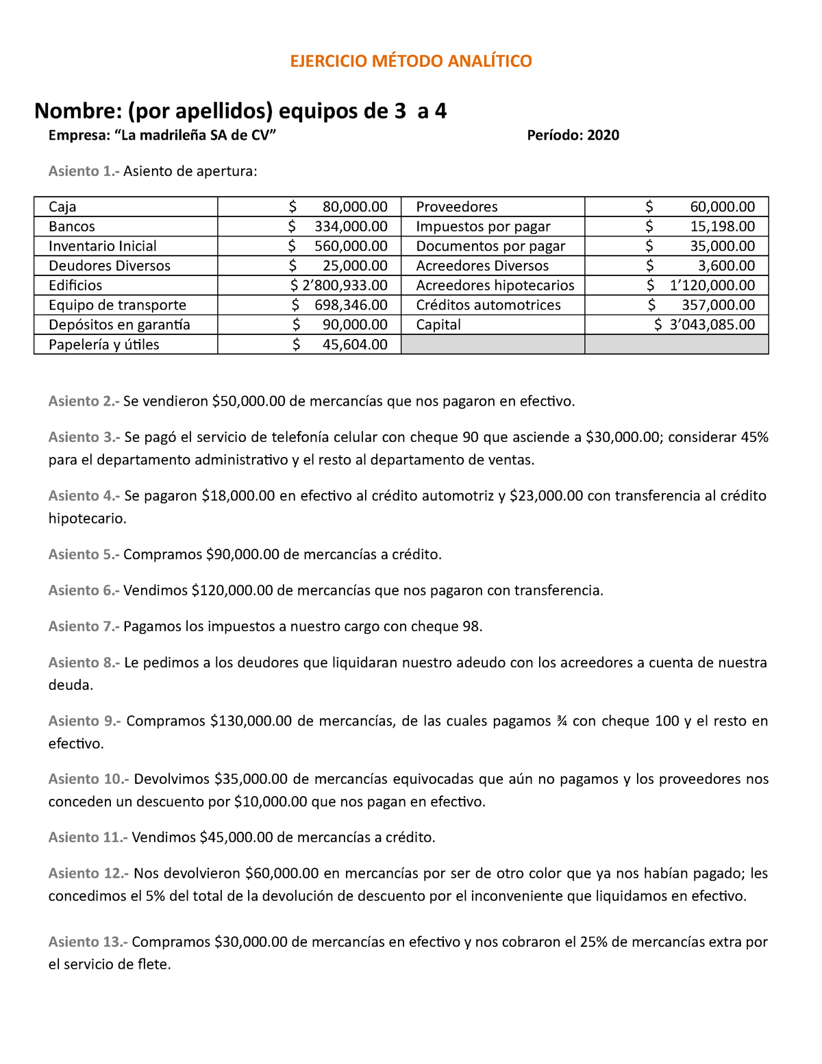 Ejercicio Inv Analitico 14 04 21 Ejercicio Metodo Analitico Nombre Por Apellidos Equipos De Studocu