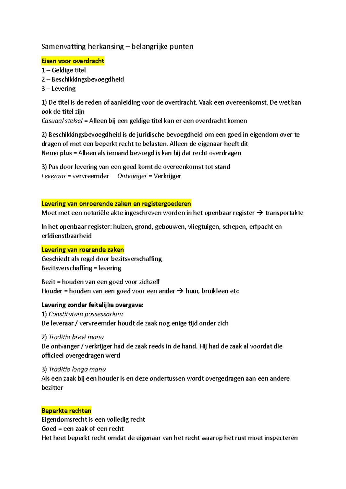 Belangrijke Punten - Inleiding In Het Nederlandse Recht - Samenvatting ...