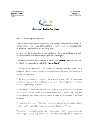 Translation practice - Communication, Culture And Translation - Studocu
