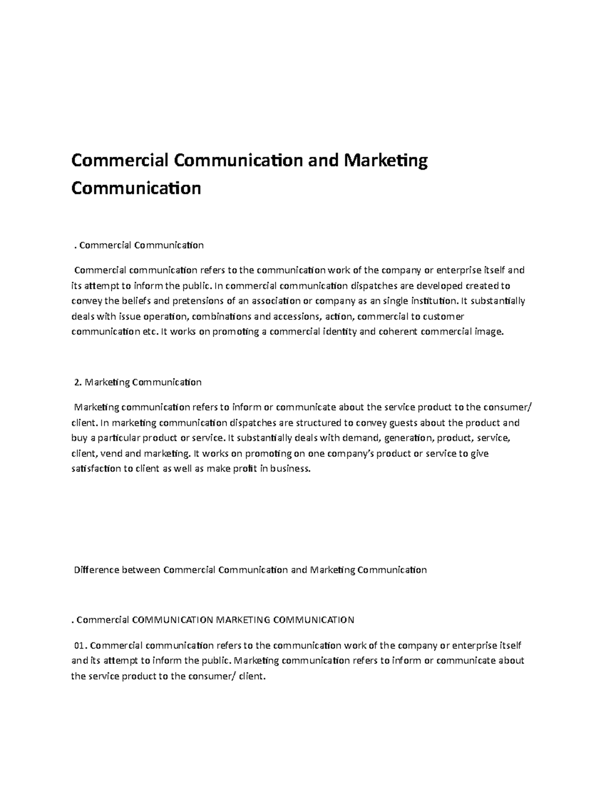 Commercial Communication and Marketing Communication - Commercial ...