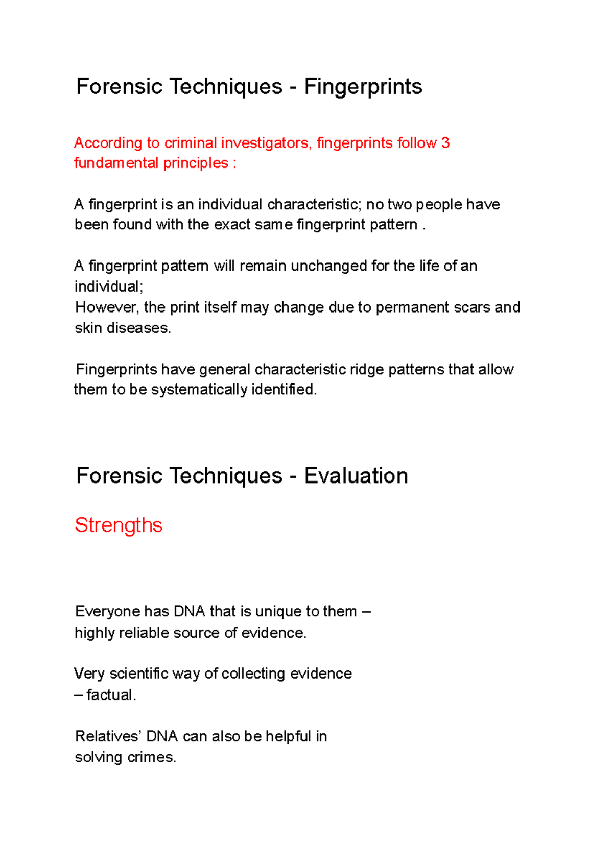 Untitled document - Forensic Techniques - Fingerprints According to ...