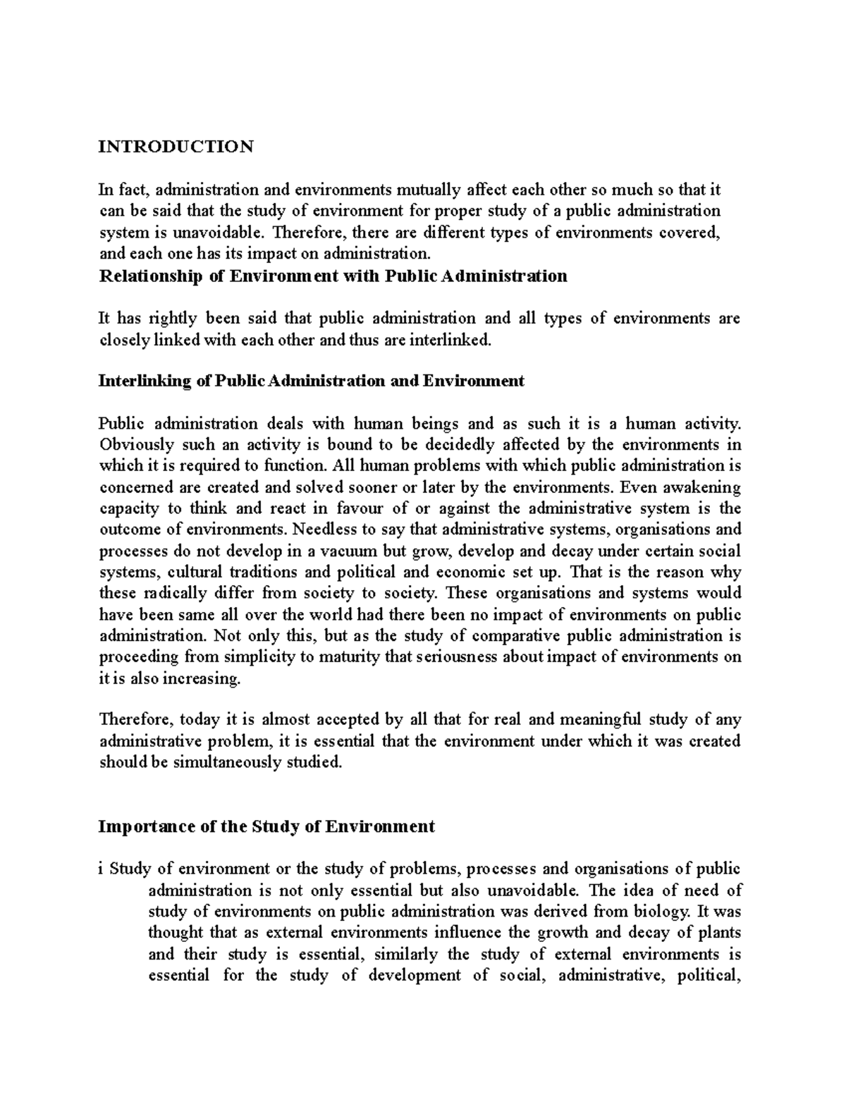 Public Administration 101 - INTRODUCTION In fact, administration and ...