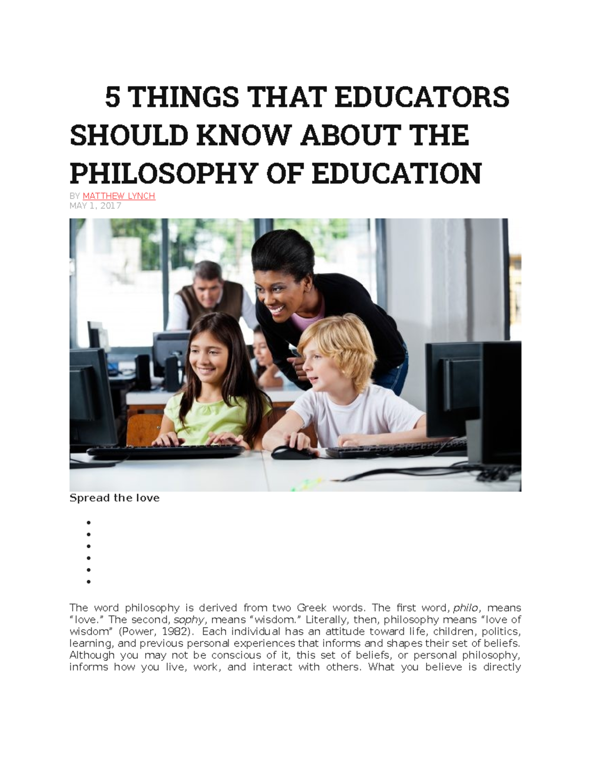 5 Things THAT Educators Should KNOW About THE Philosophy OF Education ...