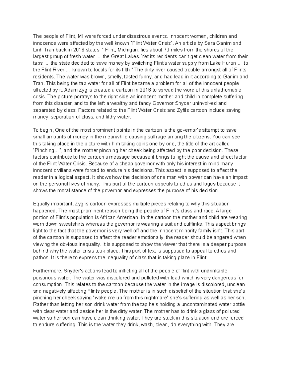 Flint Water Crisis Overview The people of Flint, MI were forced under