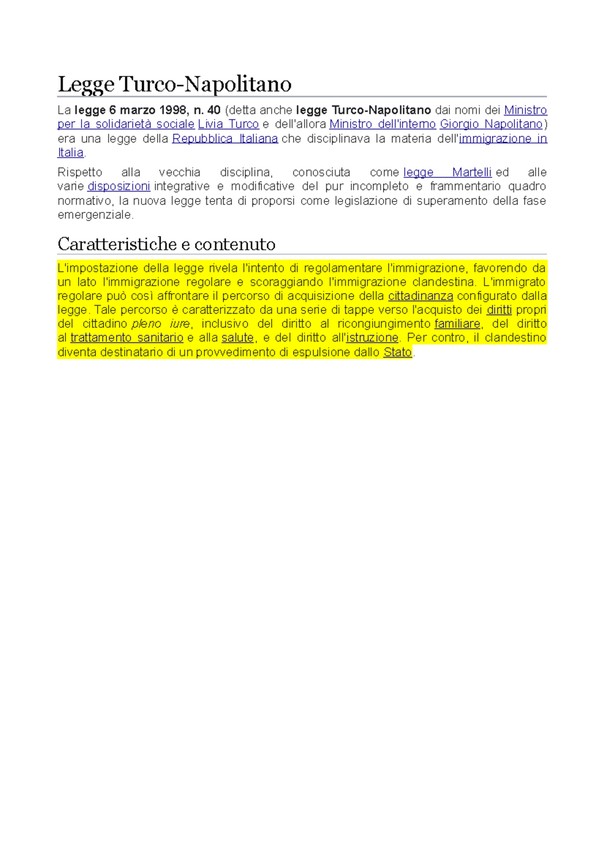 Legge Turco Napolitano Legge TurcoNapolitano La legge 6 marzo 1998