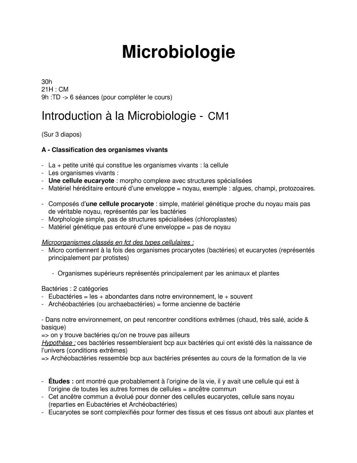 Cours Microbiologie L2 Biologie Santé - Université Paris-Est Créteil ...