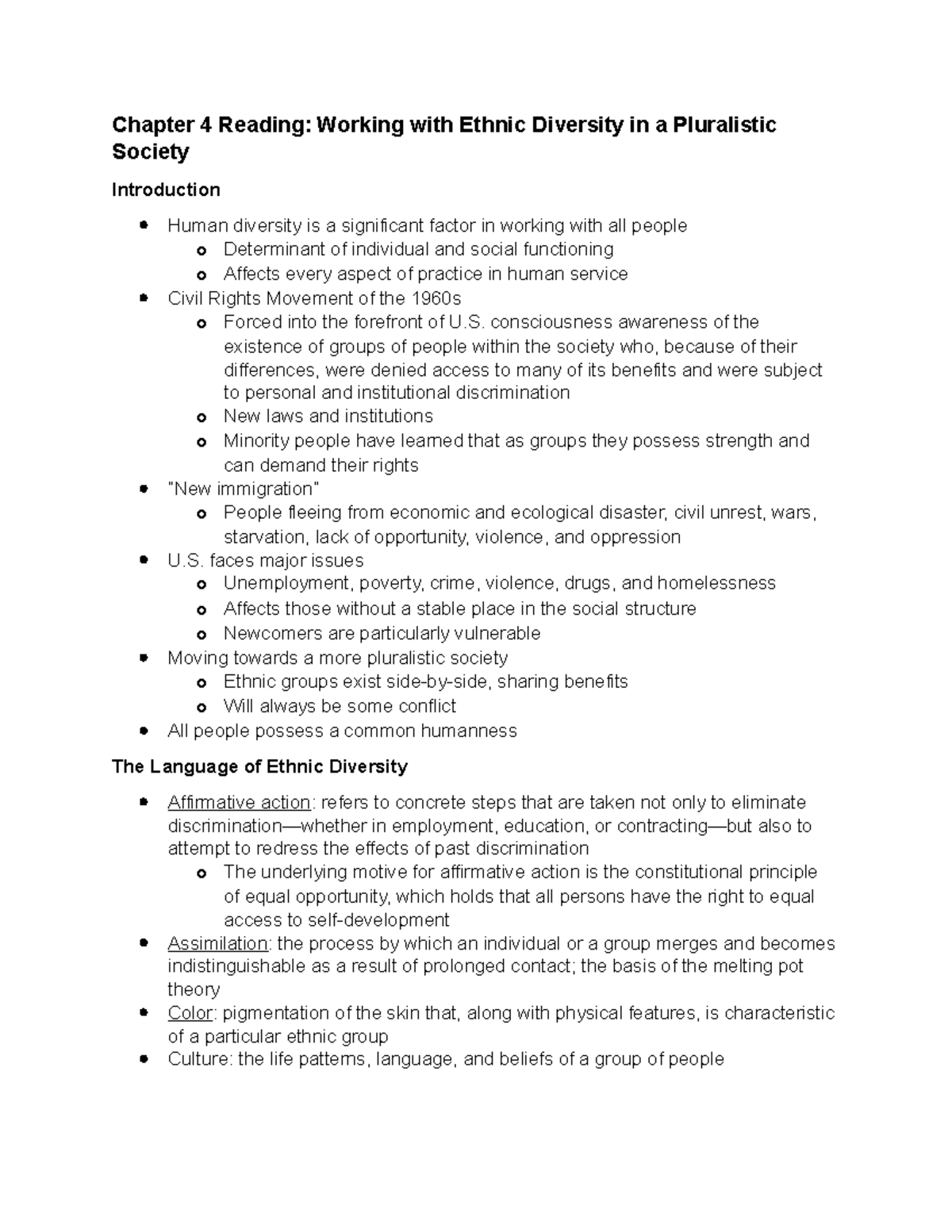 Chapter 4 Reading Notes - Chapter 4 Reading: Working with Ethnic ...