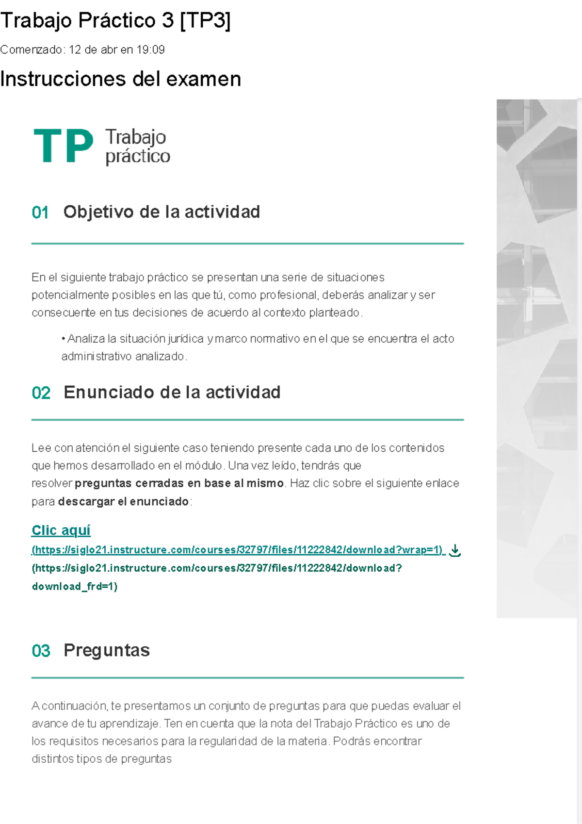 [TP3] Adm Not. 100 - 100% - Trabajo Práctico 3 [TP3] Comenzado: 12 de ...