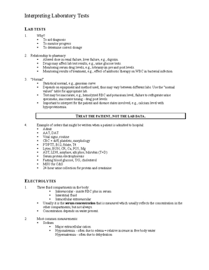 Lab values cheat sheet - nursing - Lab Values: Cheat Sheet Retrieved ...