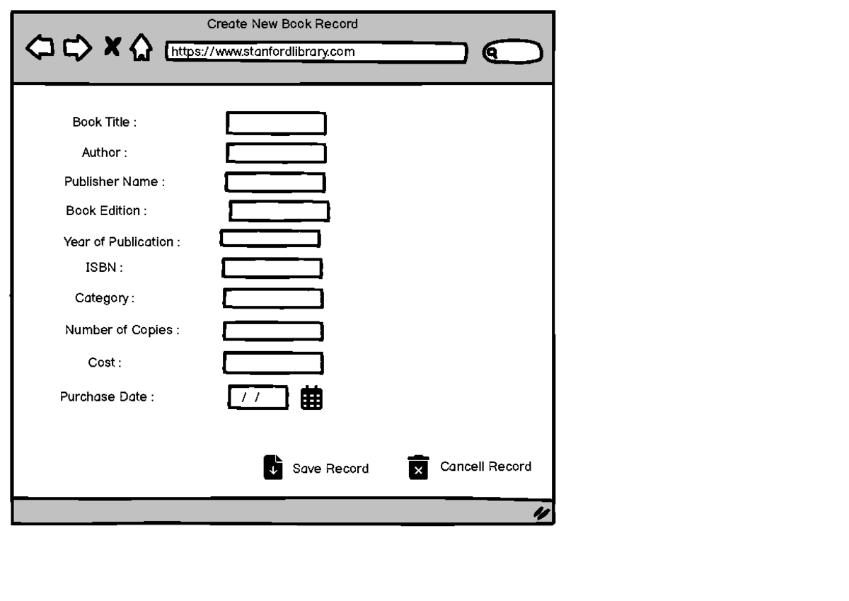 LMS Wireframe Diagram - MN-2511 - stanfordlibrary Create New Book ...