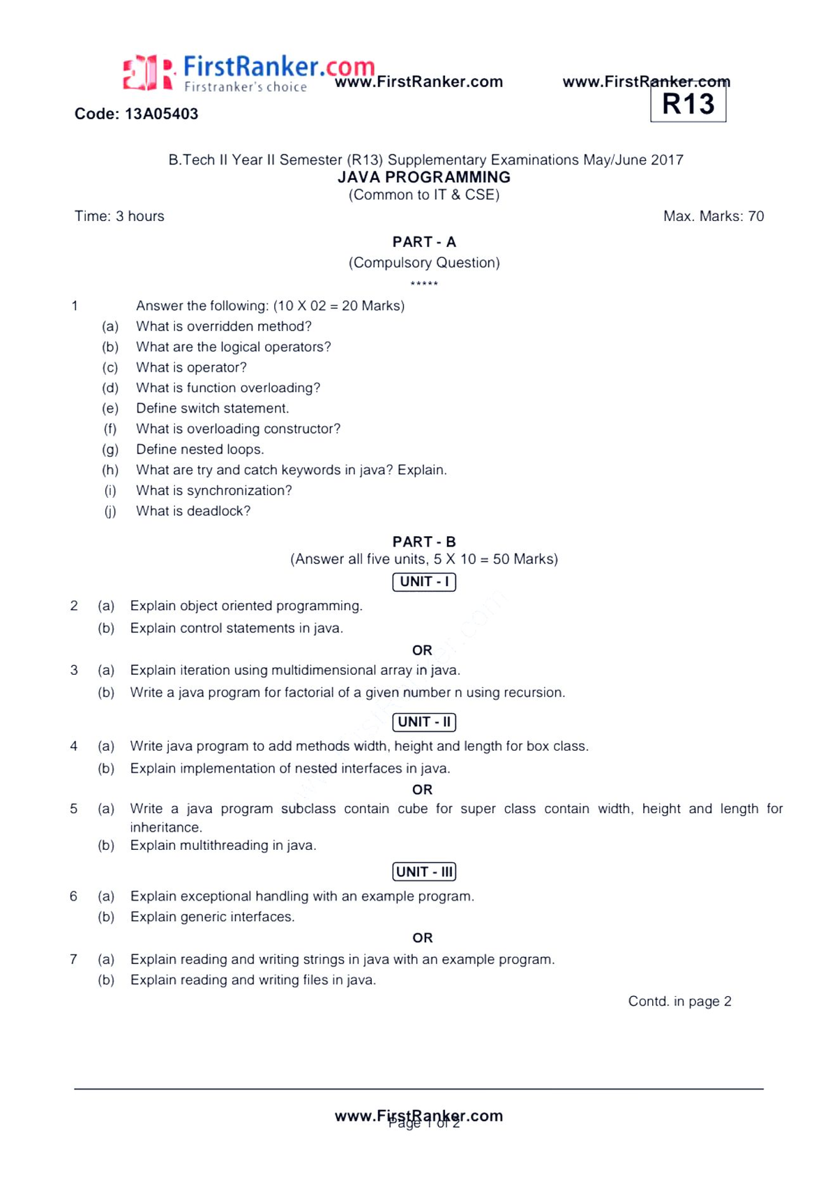 OOPJ Previous Papers - GOOD - Object Oriented Programming Through Java ...