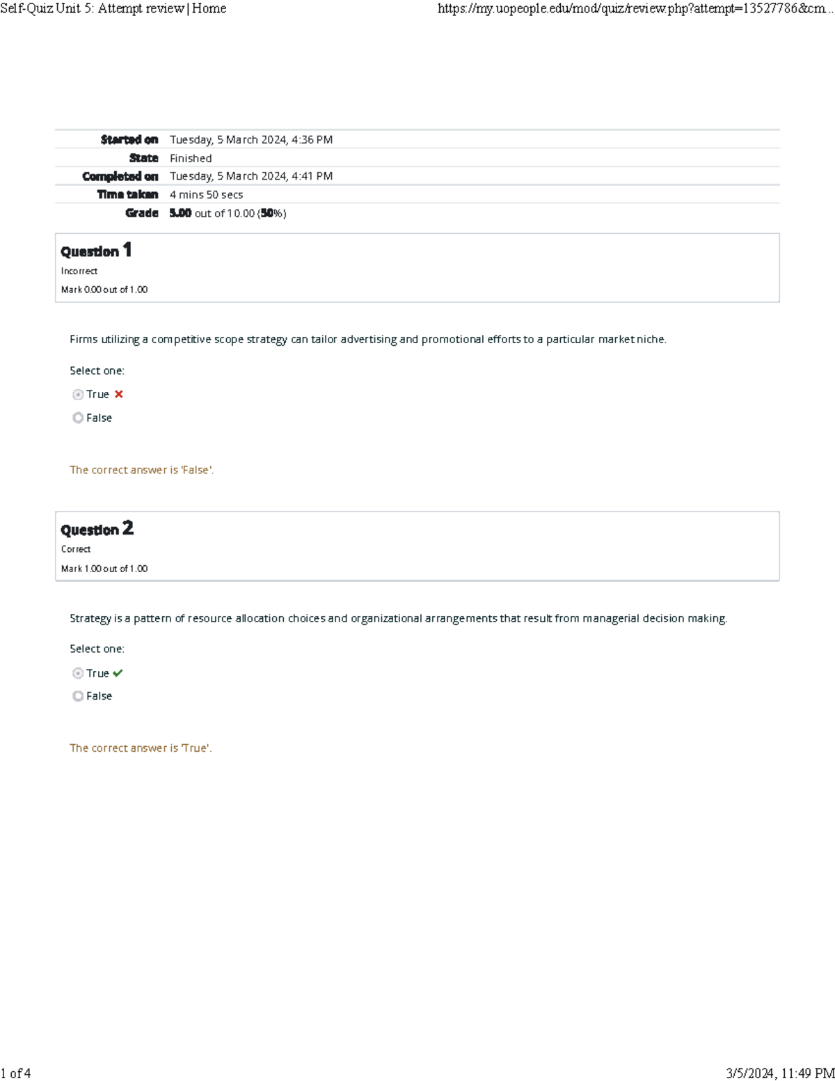 Self-Quiz Unit 5,2 - self quiz - Tuesday, 5 March 2024, 4:36 PM ...