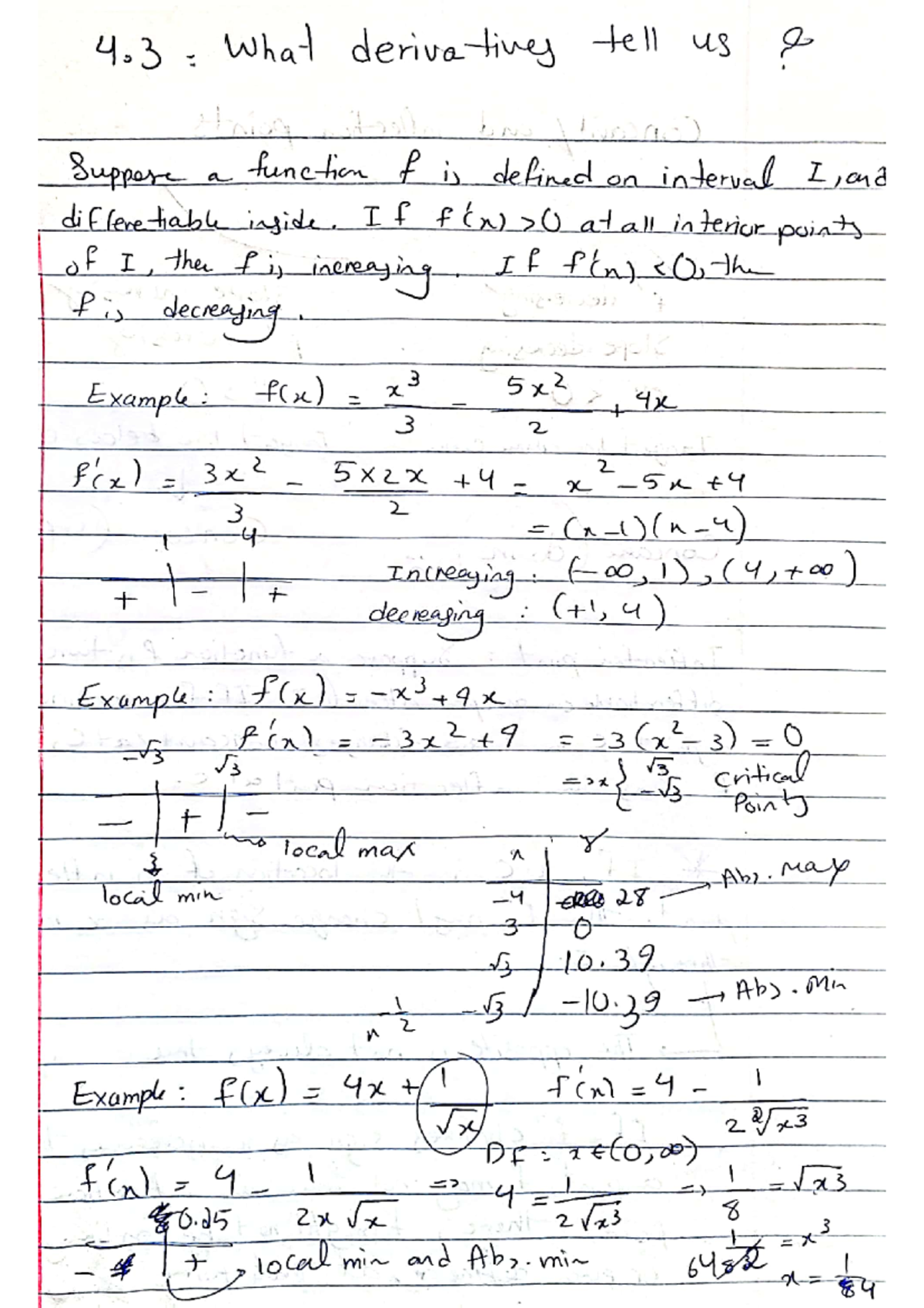 what is derivative - 4 What derivatives tell us d. Suppose a function f ...
