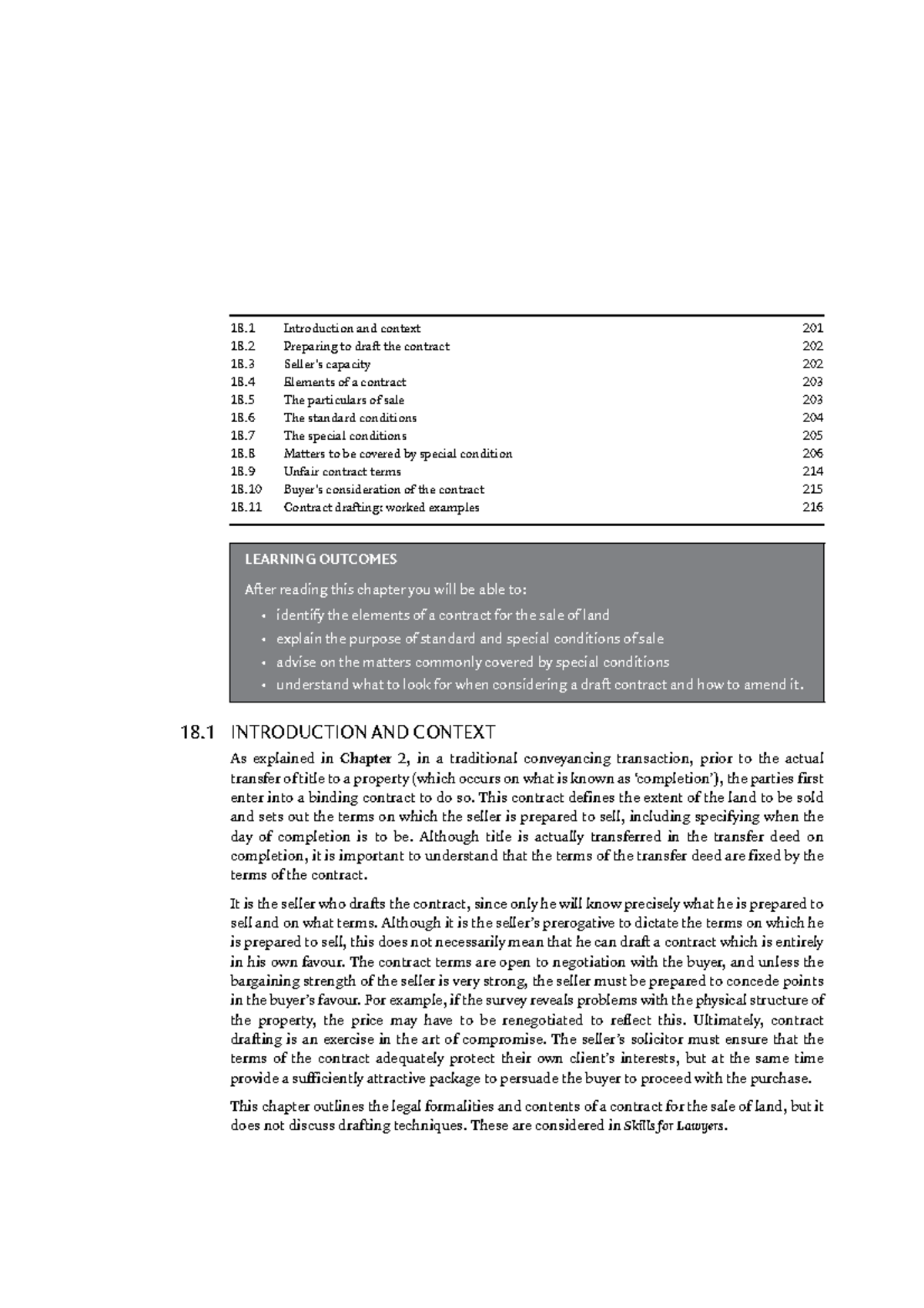 The Draft Contract in land law - The Draft Contract 201 C H A P T E R 1 ...