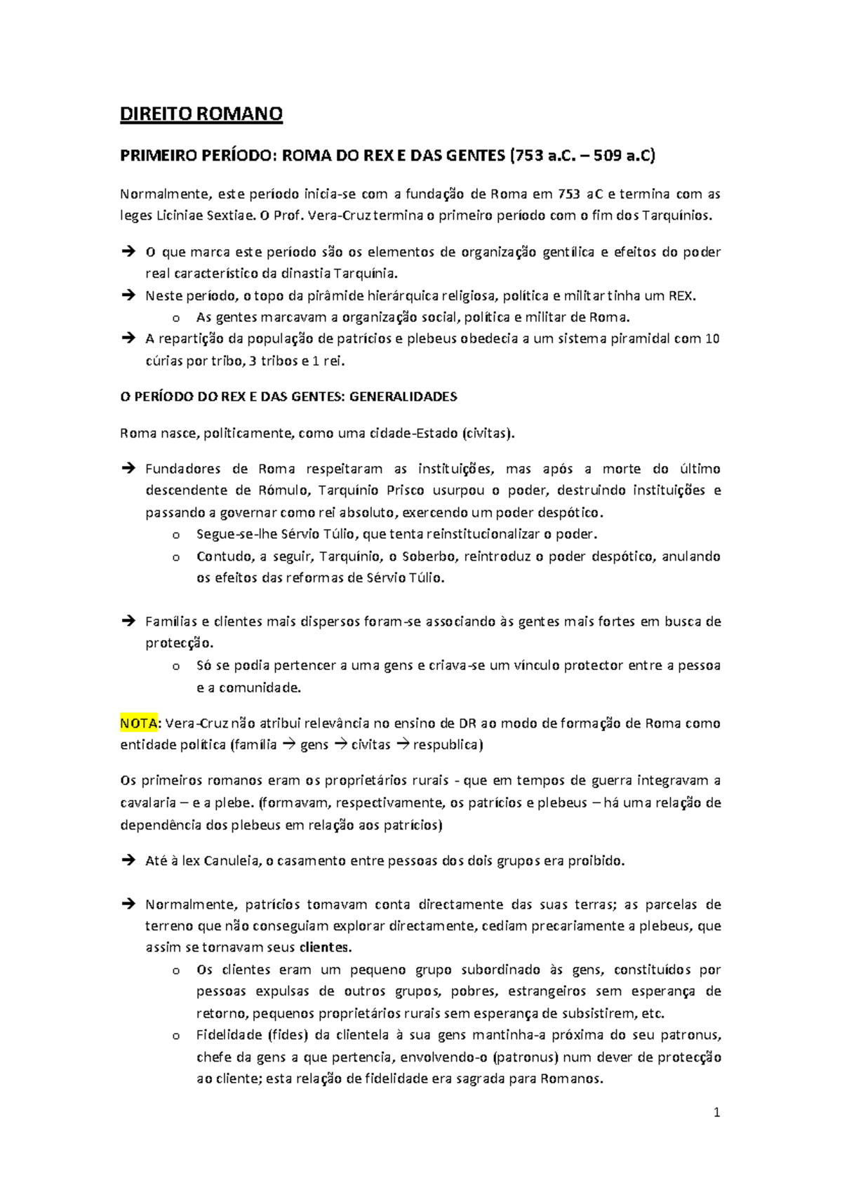 113074092 direito romano 1º teste - DIREITO ROMANO PRIMEIRO PERÍODO ...