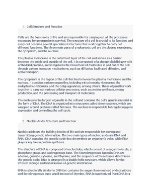 MCB Study Guide Exam 2 - Summary Molecular Cell Biology Ii: Cell ...