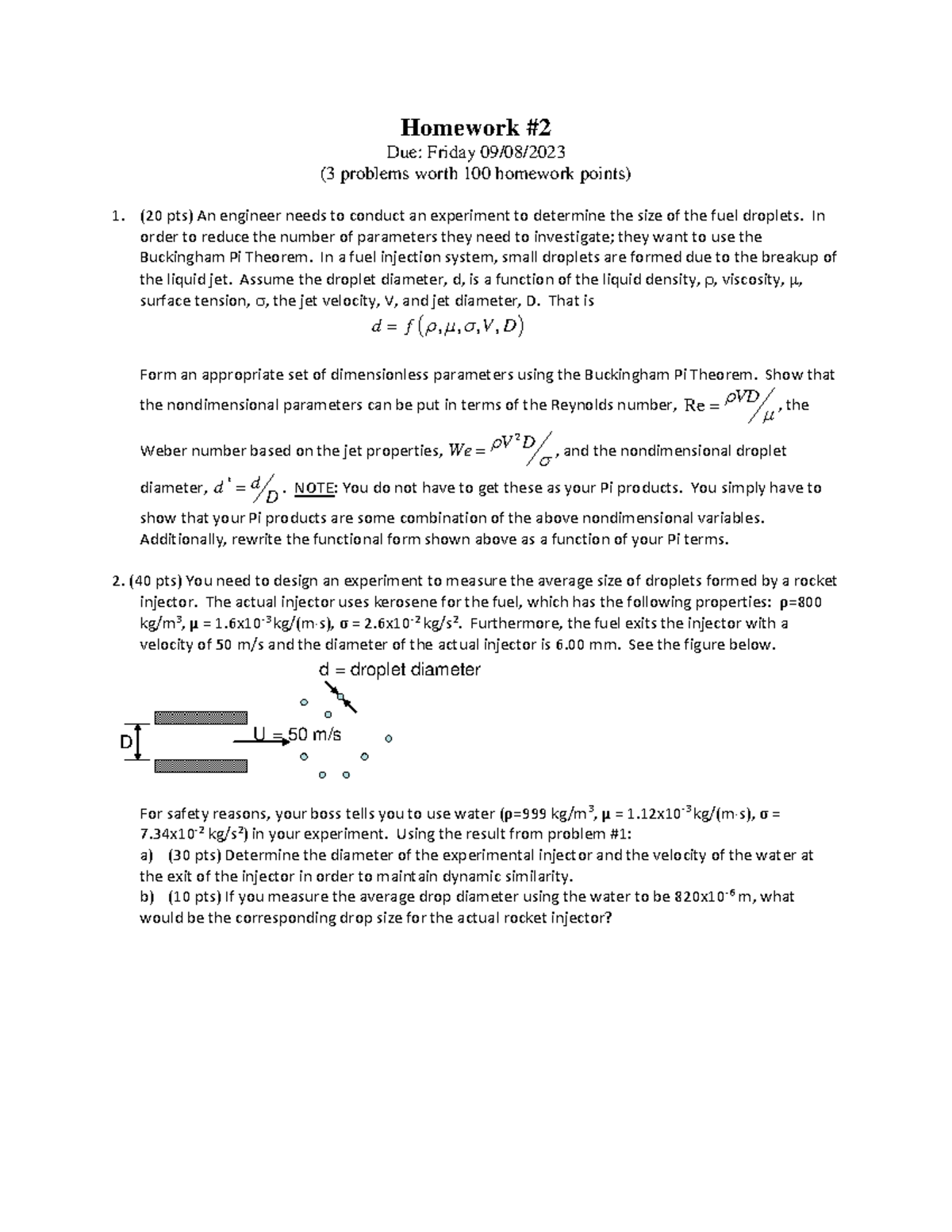 AAE 333 HW2 Problems - Homework 2 - Homework Due: Friday 09/08/ (3 ...