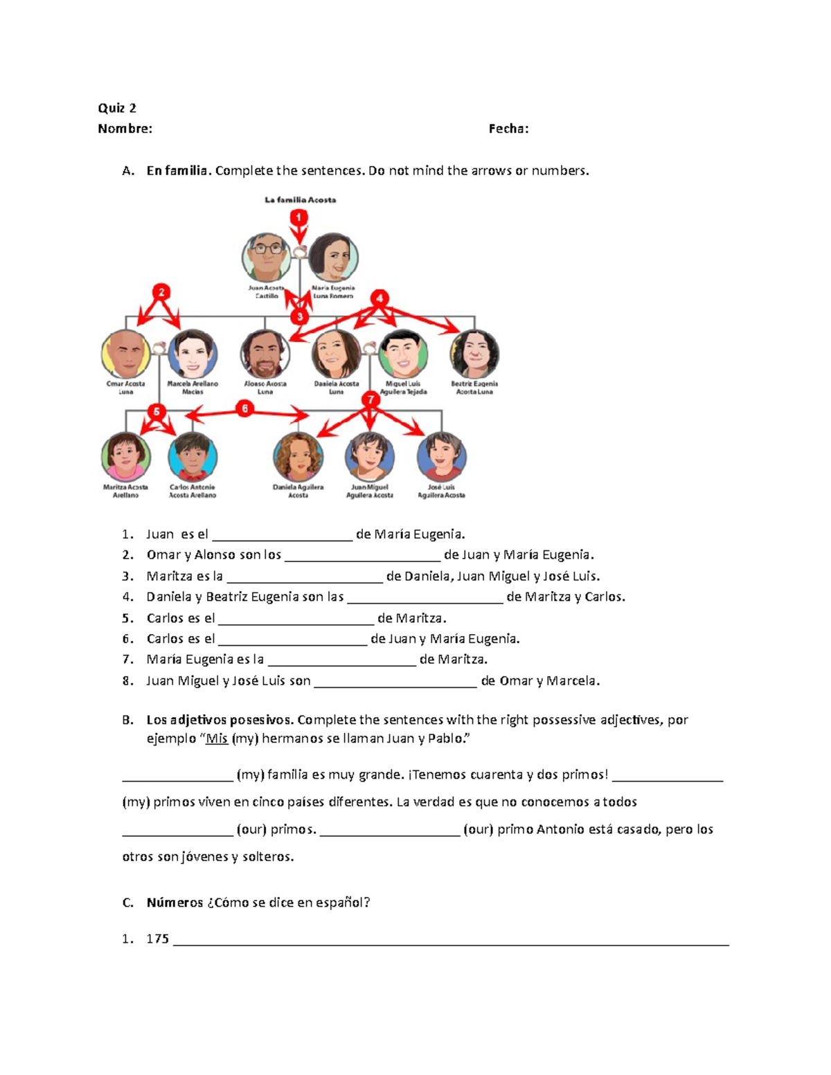 SPAN 115 Quiz 2 - study guide - SPAN 110 - Studocu