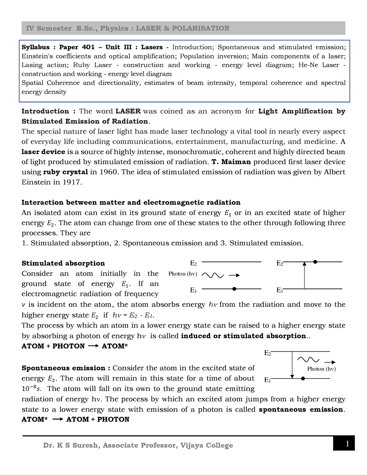 Lasers-polarisation - Laser Polarisation And Its Types - Syllabus ...