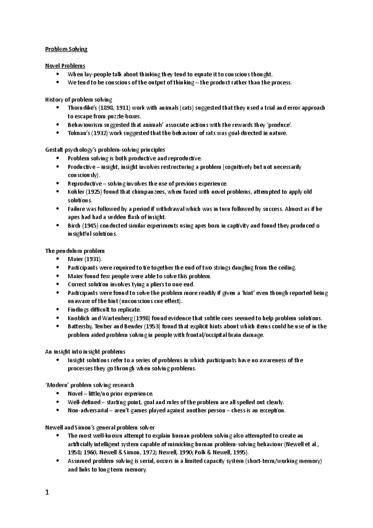 Problem Solving - Problem Solving Novel Problems When lay-people talk ...