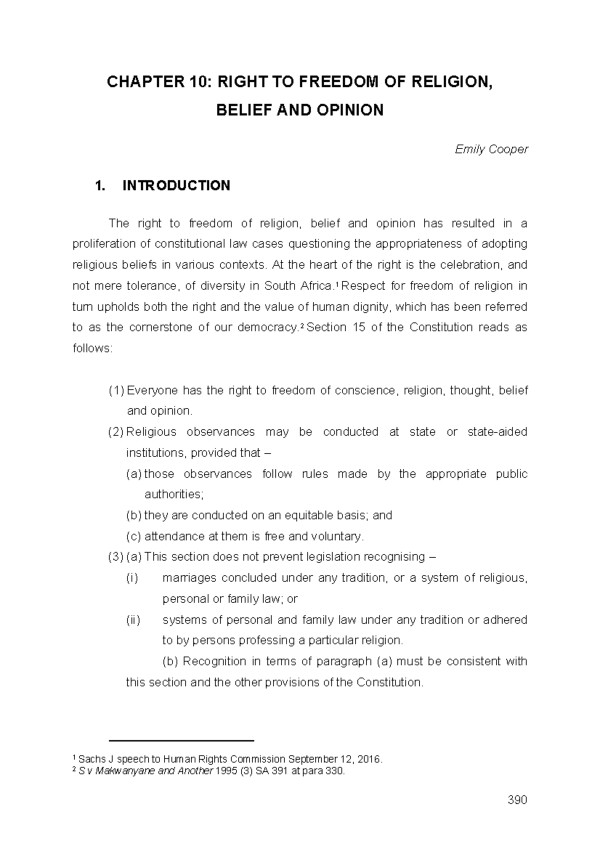 10 - freedom notes - CHAPTER 10: RIGHT TO FREEDOM OF RELIGION, BELIEF ...