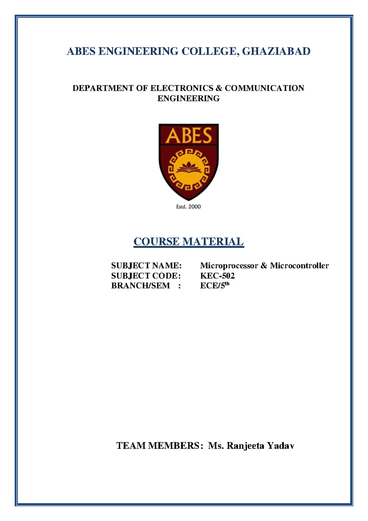 Notes-UNIT-1 & 2 till ST1(MP&MC) - ABES ENGINEERING COLLEGE, GHAZIABAD ...