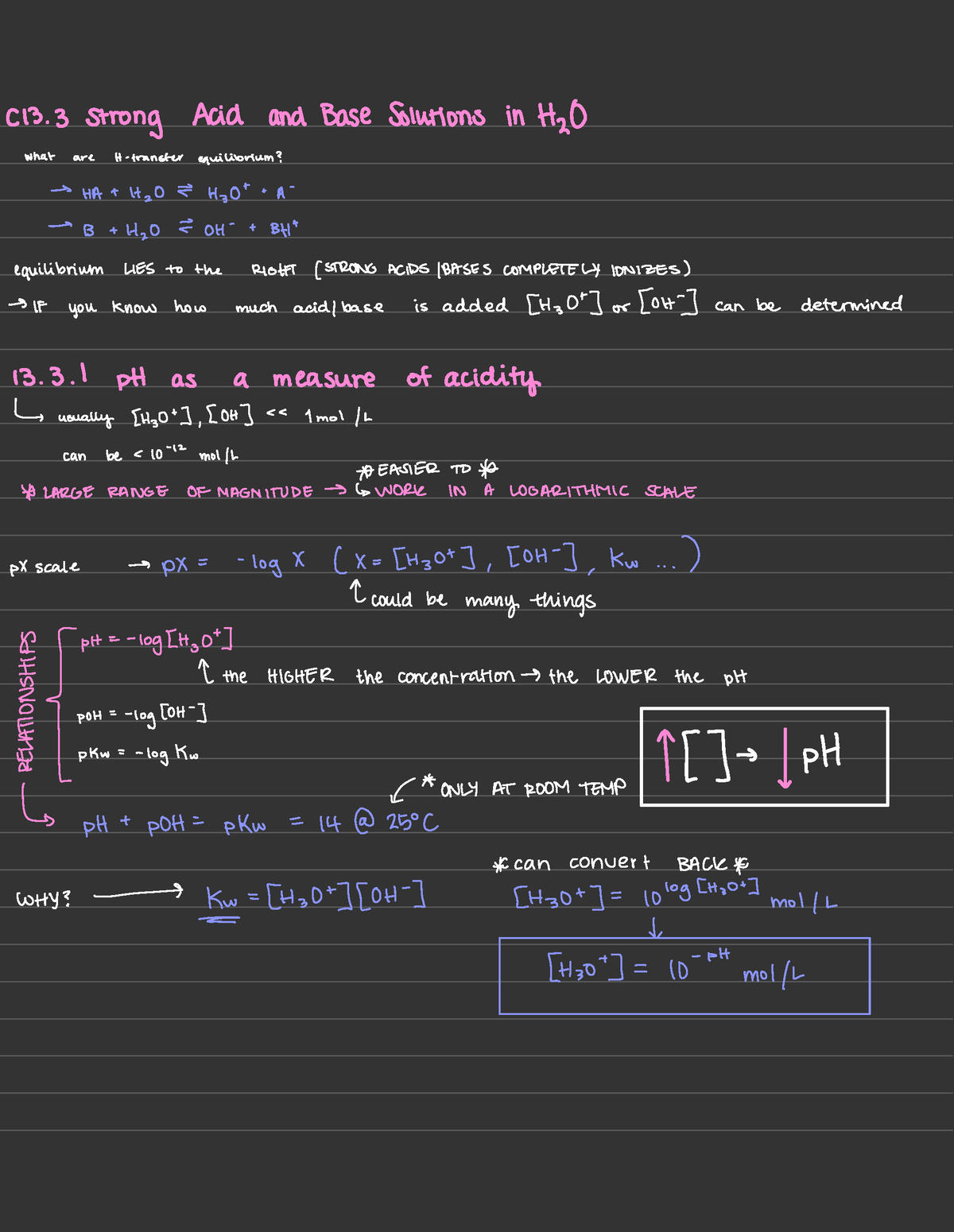 C13.3 Strong Acid and Base Solutions in H2O - ####### C13 Strong Acid ...