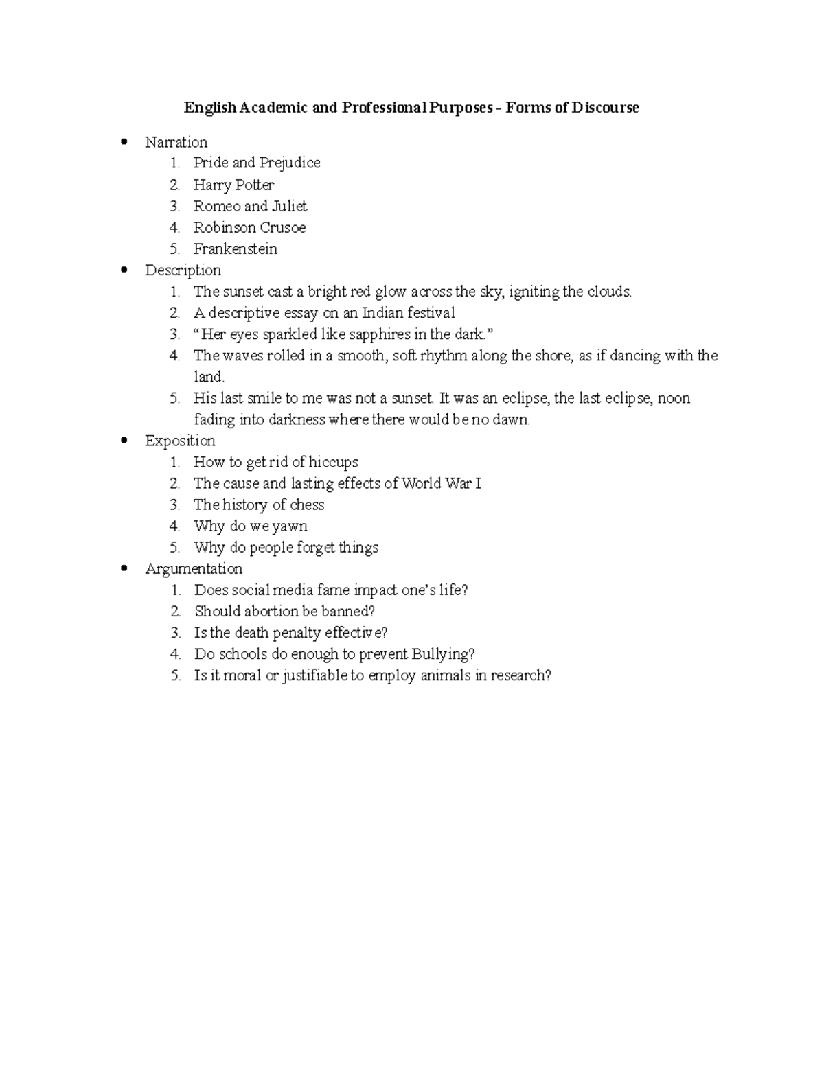 Forms OF Discourse - EAPP - English Academic and Professional Purposes ...