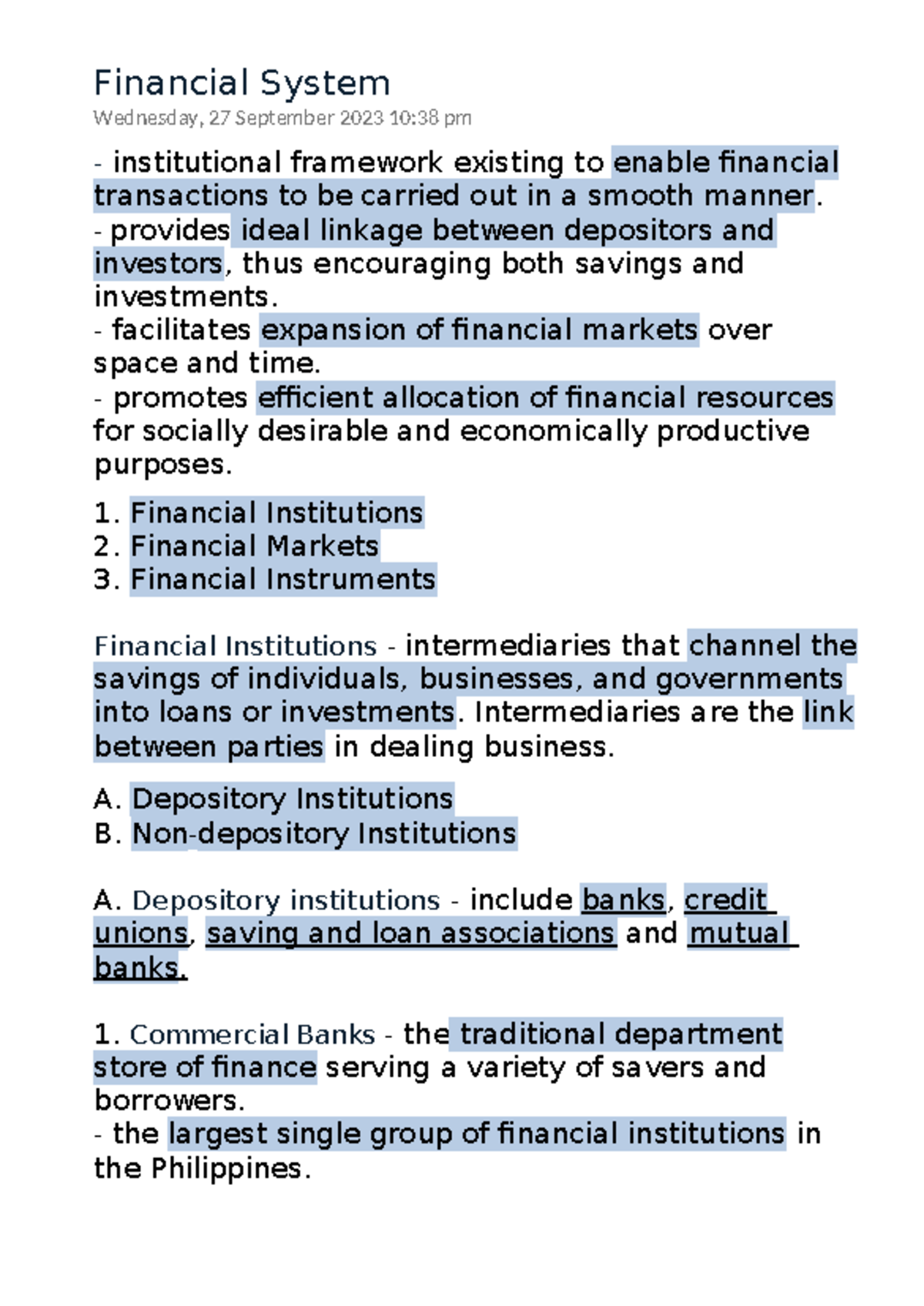 Financial System - Financial System Wednesday, 27 September 2023 10:38 ...