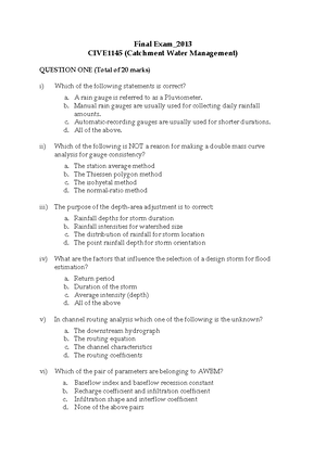 Learning Guide Week 2 Computation of Flood Hydrographs - Week 2 ...