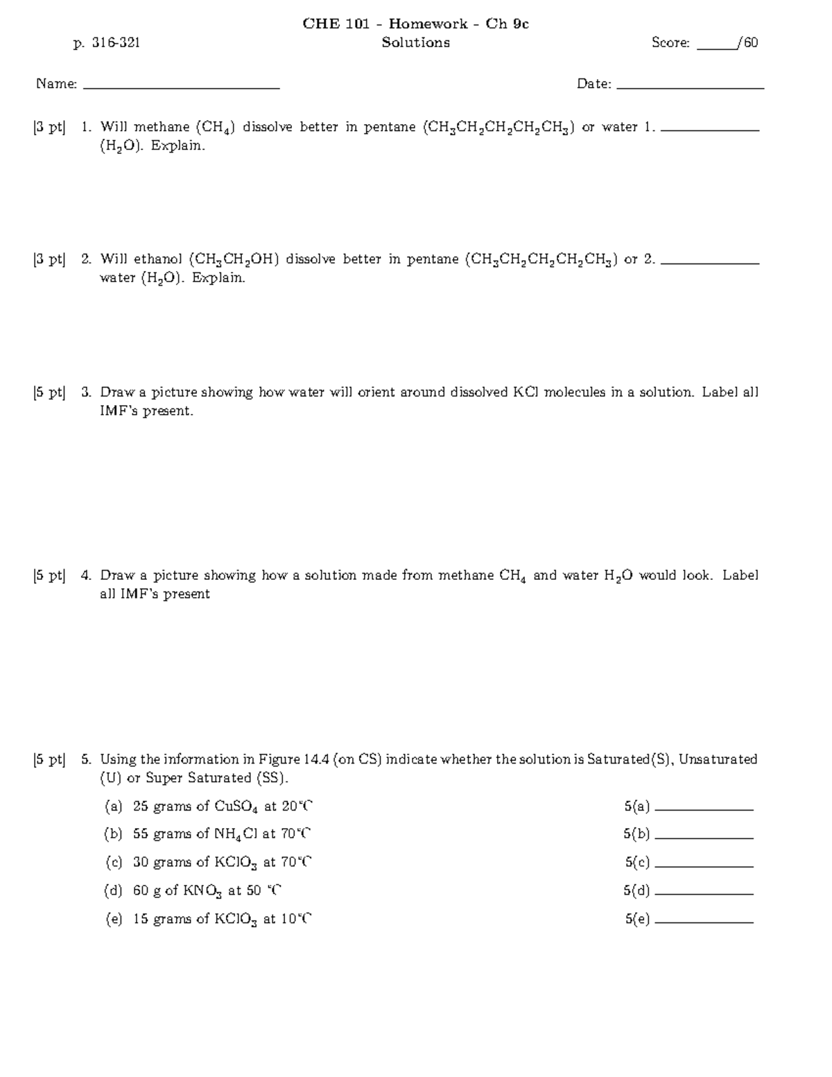 CHE101 Homework - p. 316- CHE 101 - Homework - Ch 9c Solutions Score ...