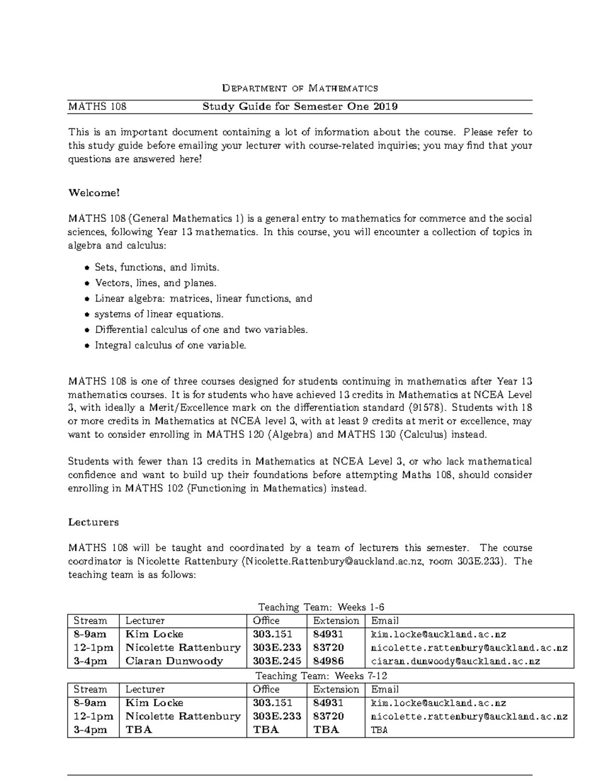 Maths 108 Studyguide Semester 1 2019 - Department Of Mathematics MATHS ...