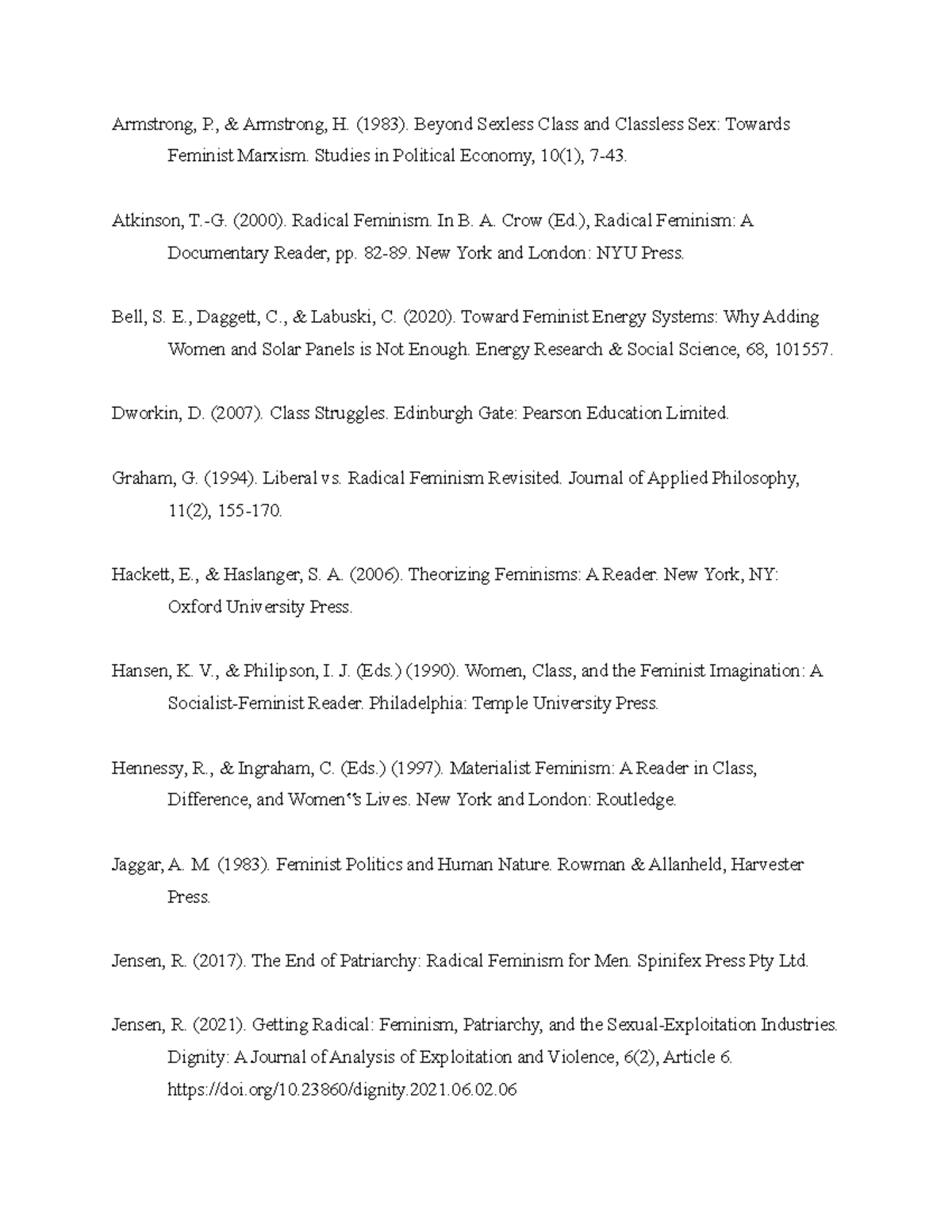 References - test test - Armstrong, P., & Armstrong, H. (1983). Beyond ...