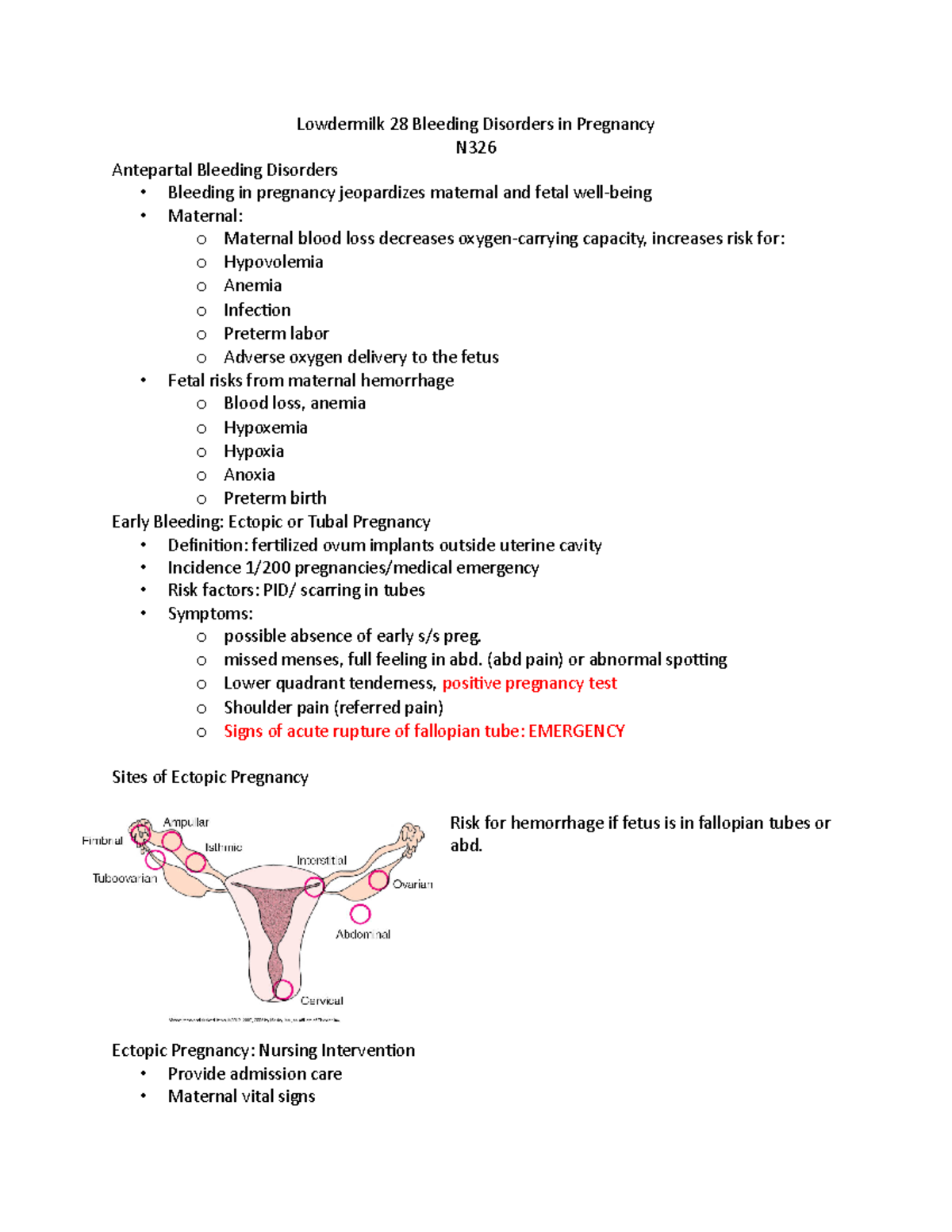 Lowdermilk 28 Bleeding Disorders in Pregnancy - Lowdermilk 28 Bleeding ...