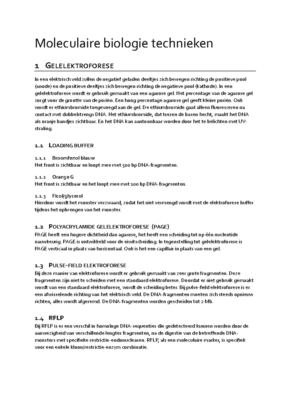 Moleculaire Biologie Technieken Samenvatting - Moleculaire Biologie ...