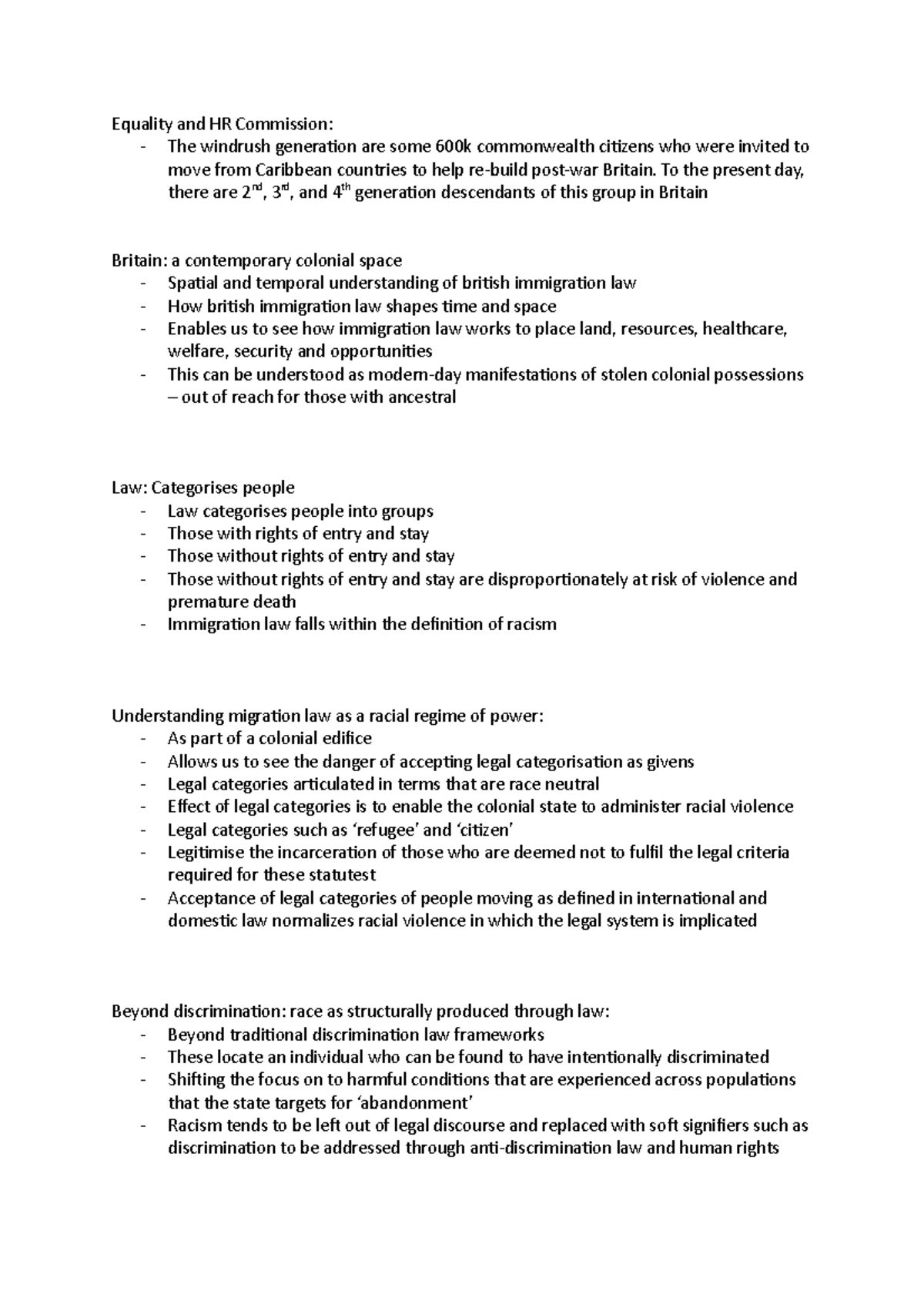 Lecture 15 - Windrush (Immigration Law) - Equality and HR Commission ...