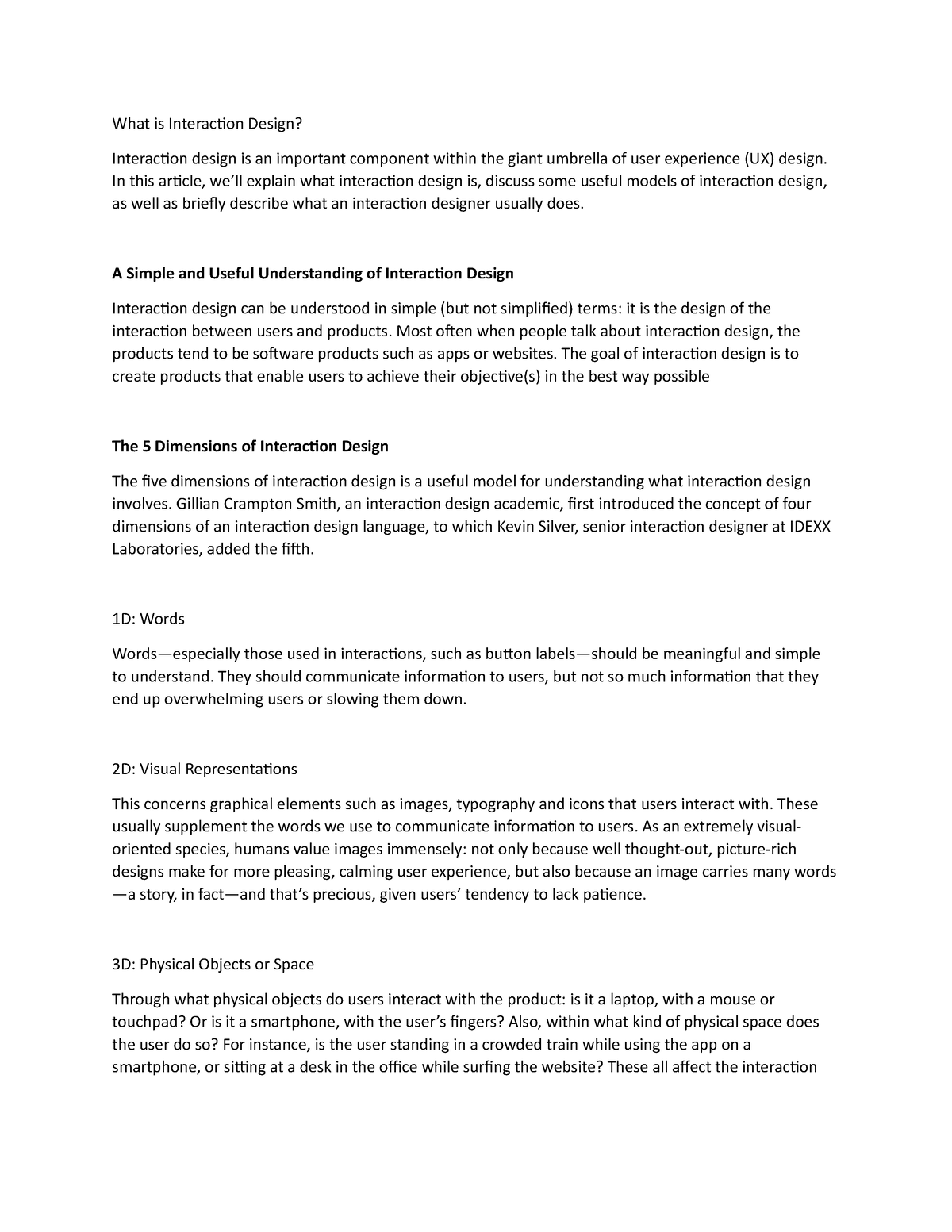 interaction design essay