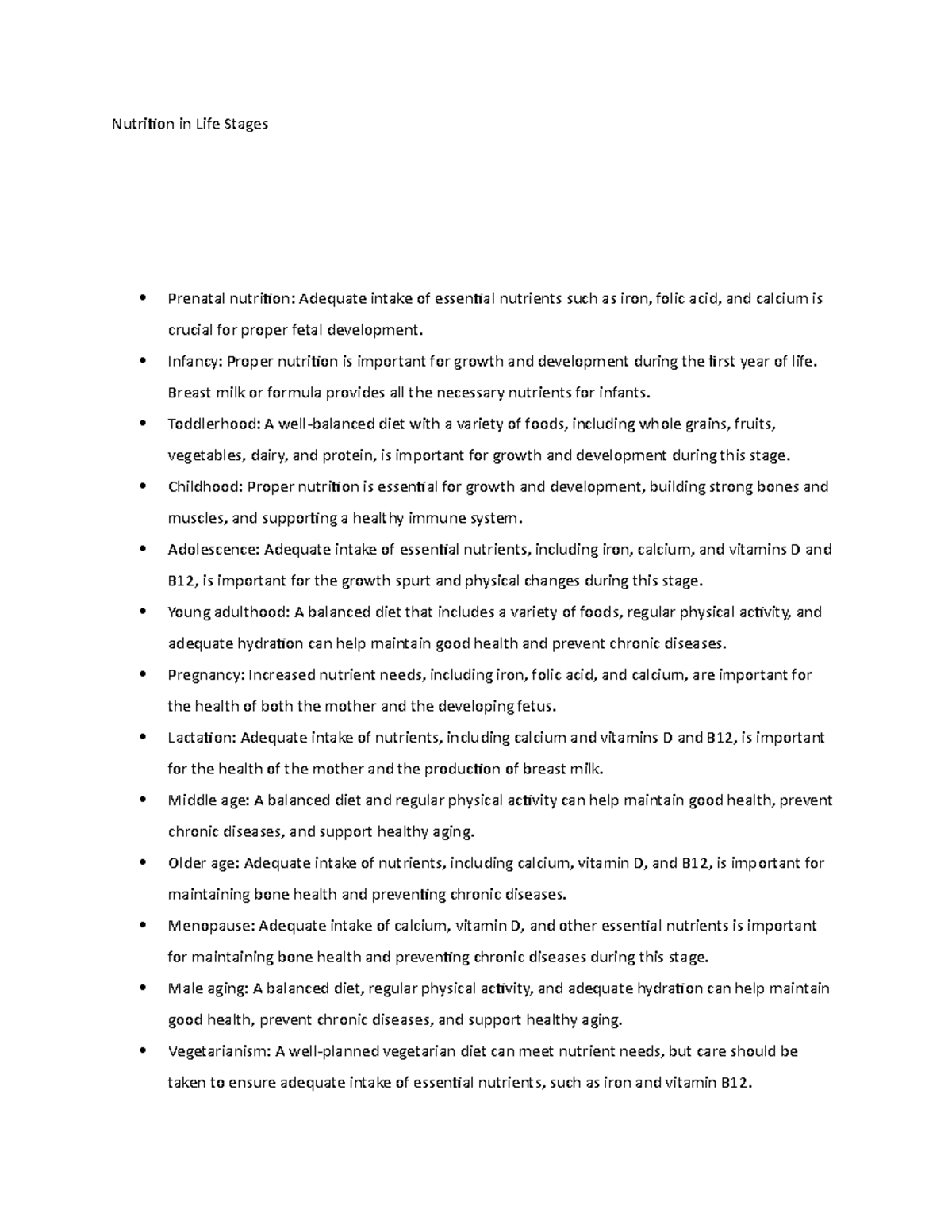 NUTRITION ACROSS LIFE STAGES PDF visual data 5