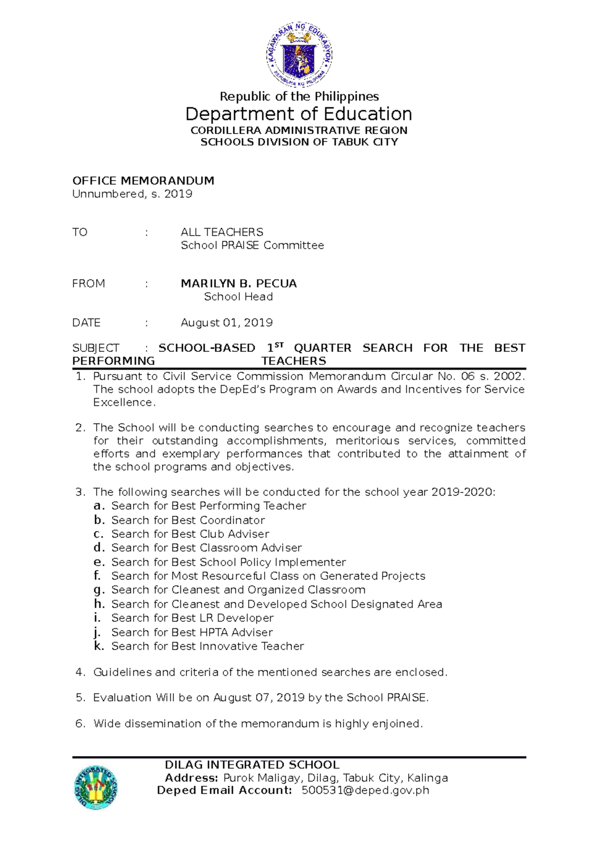 Office Memorandum - use to attached needed materials on the access of ...