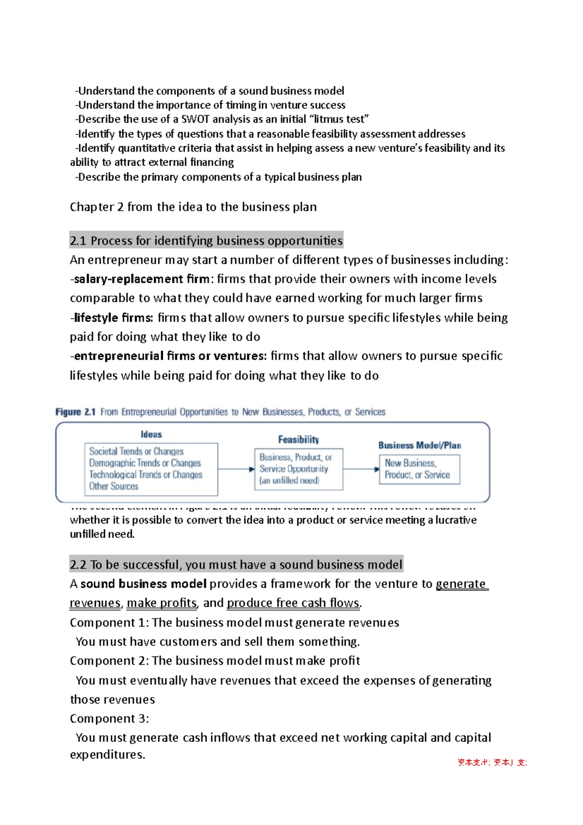 Kapital 2 from the idea to the business plan Understand the components